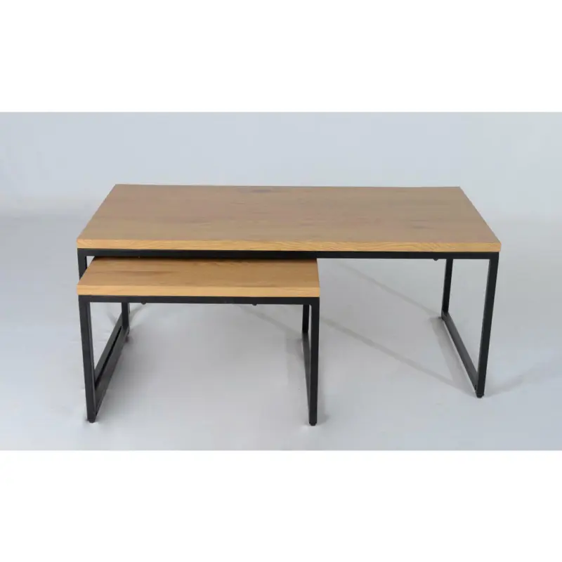Couchtisch in Metall, Holzwerkstoff
