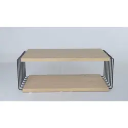Couchtisch in Metall, Holzwerkstoff