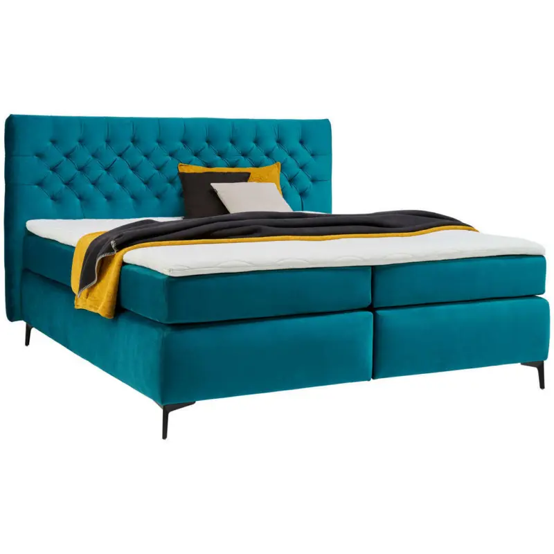 Boxspringbett 160/200 cm in Türkis