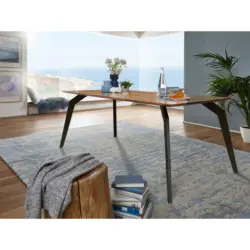 Esstisch in Holz, Metall 140/90/75 cm