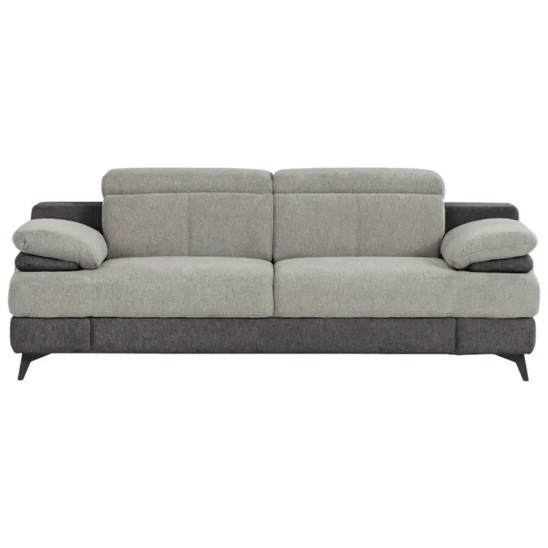 Zweisitzer-Sofa in Chenille Hellgrau, Dunkelgrau