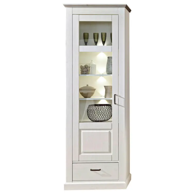 Vitrine in Taupe, Pinienfarben