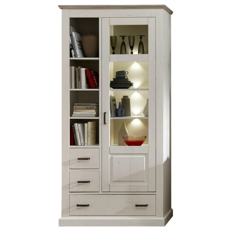 Vitrine in Taupe, Pinienfarben