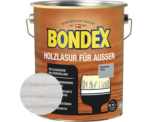 Holzschutz-Lasur Bondex hellblau-grau 4 l