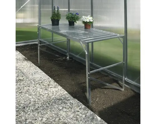 Aluminiumtisch Vitavia 1 Ablage, 121 x 54 x 76 cm