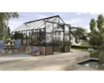 Hornbach Gewächshaus Vitavia Cassandra 11500 Einscheibensicherheitsglas 3 mm 257x448 cm schwarz