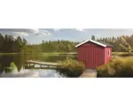 Hornbach Gartenhaus weka inkl. Unterkonstruktion Fußboden Fenster 240 x 246 cm schwedischrot