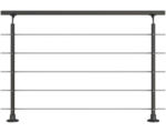 Hornbach Geländer-Komplettset Pertura Aluminium anthrazit mit fünf Edelstahlstäben für Bodenmontage B: 1.50 m