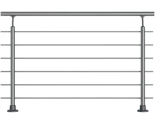 Geländer-Komplettset Pertura Aluminium mit sechs Edelstahlstäben für Bodenmontage B: 1.50 m