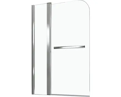 Badewannenfaltwand Sanotechnik 2-teilig 1100x1400 mm Echtglas Klar Hell chromoptik