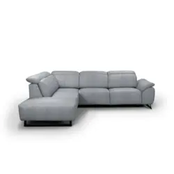 Ecksofa in Chenille Hellgrau