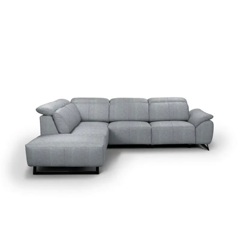 Ecksofa in Chenille Hellgrau