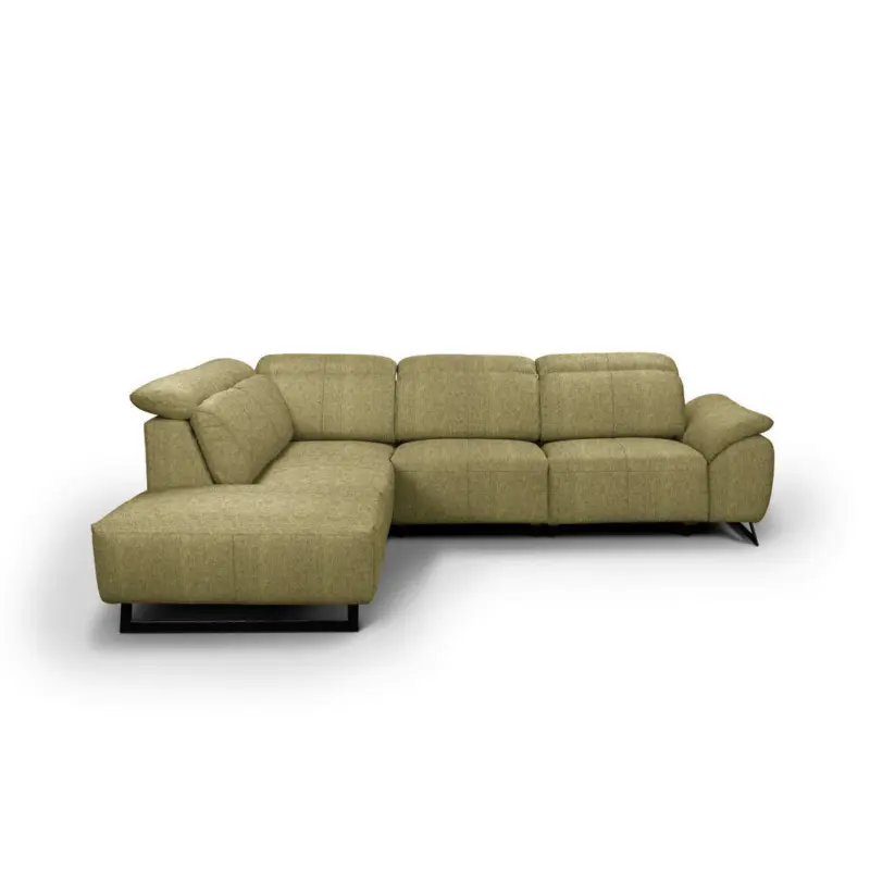 Ecksofa in Chenille Olivgrün