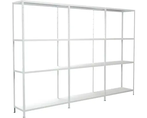 Grundregal Anbauregal Schulte Regalwelt weiß 1800 x 2600 x 350 mm 12 Böden Tragkraft 1020 kg