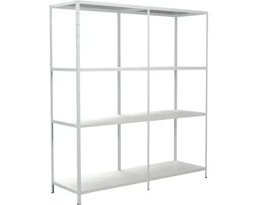 Steck-Grundregal und Anbauregal weiß 1600x1800x500 mm, 8 Böden, Set