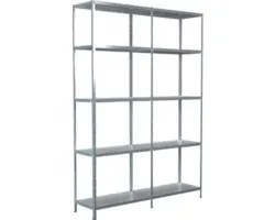 Steck-Grundregal und Anbauregal verzinkt 1400x2000x350 mm, 10 Böden, Set