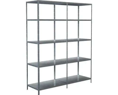 Steck-Grundregal und Anbauregal verzinkt 1600x2000x500 mm, 10 Böden, Set