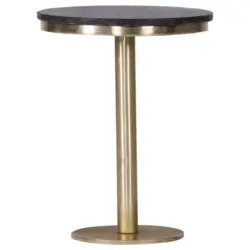 Beistelltisch in Metall, Stein 44/44/56 cm