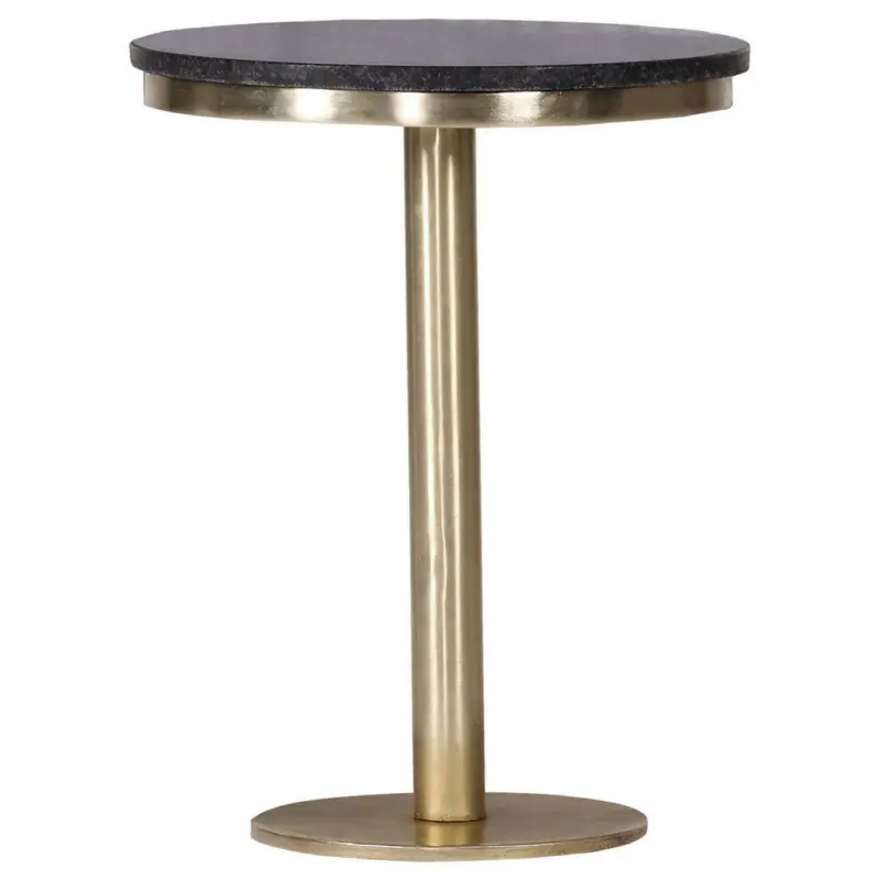 Beistelltisch in Metall, Stein 44/44/56 cm