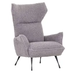 Ohrensessel in Pl&uuml;sch Grau