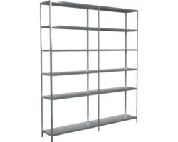 Steck-Grundregal und Anbauregal Schulte 2000x2300x350 mm, 12 Böden, Set, verzinkt