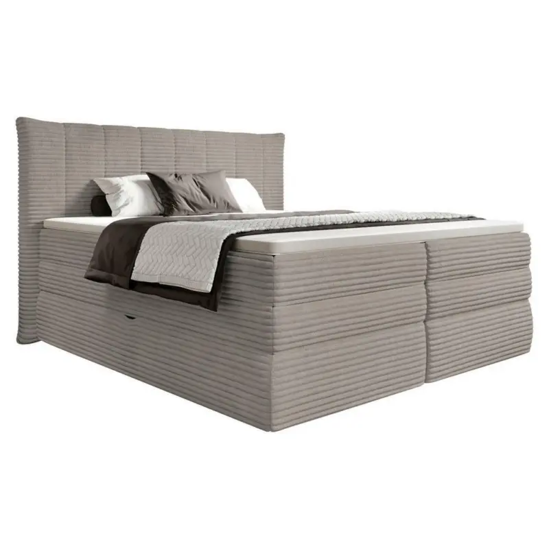 Boxspringbett 160/200 cm in Taupe