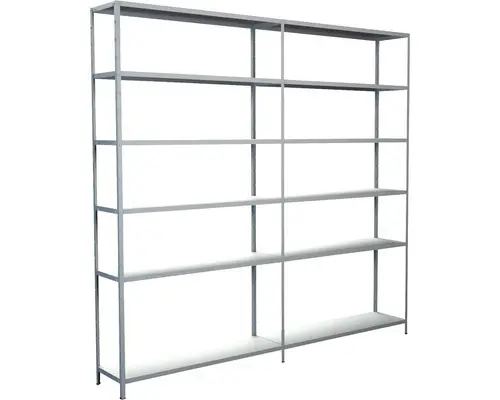 Grundregal Anbauregal Schulte Regalwelt weiß 2300 x 2400 x 350 mm 12 Böden Tragkraft 1020 kg