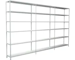 Steck-Grundregal und 2 Anbauregale weiß 2300x2600x350 mm 18 Böden geteilte Winkelprofile Set Tragkraft 1530 kg