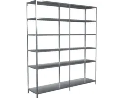 Steck-Grundregal und Anbauregal Schulte 2000x2300x500 mm, 12 Böden, Set, verzinkt