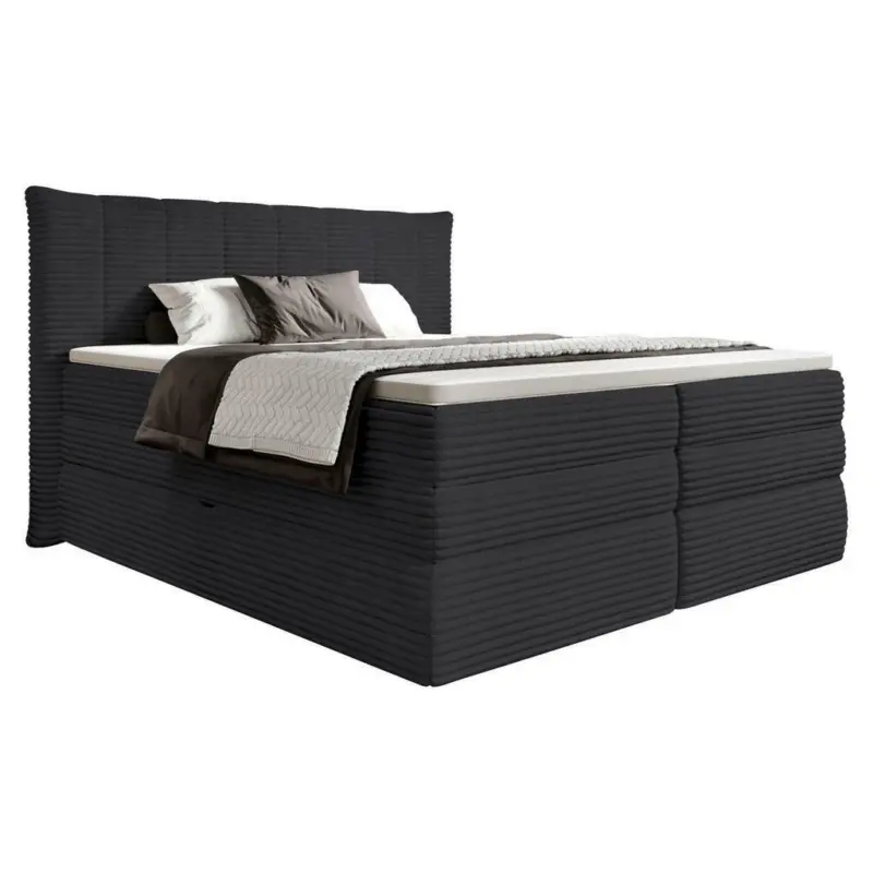 Boxspringbett 180/200 cm in Dunkelgrau