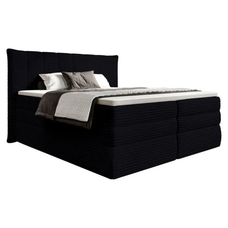 Boxspringbett 160/200 cm in Schwarz