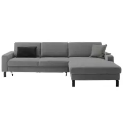 Ecksofa in Kord Grau