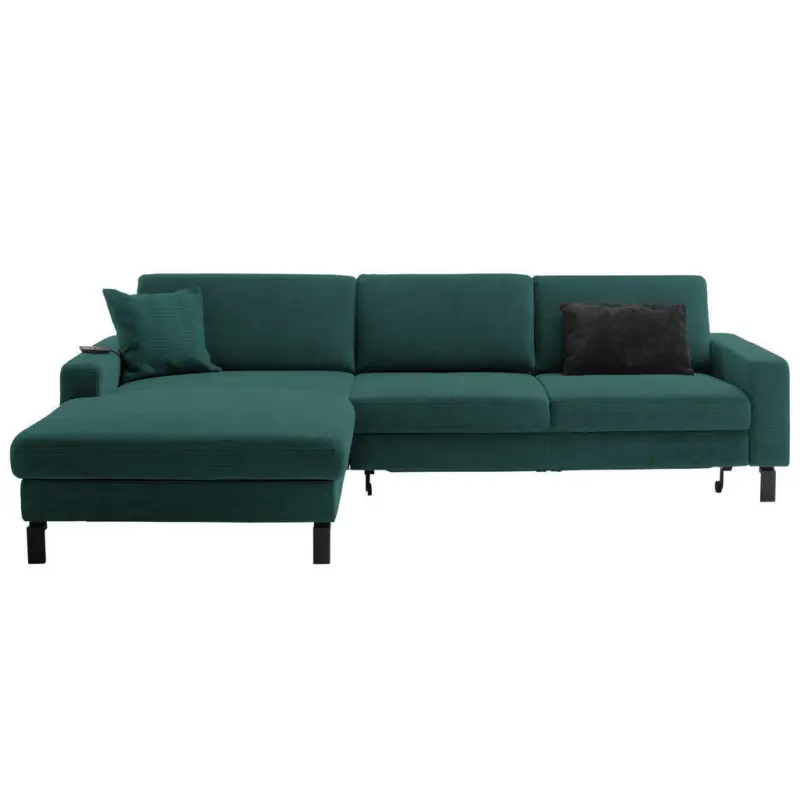 Ecksofa in Kord Grün