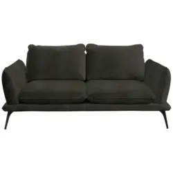 Zweisitzer-Sofa in Velours Dunkelgrün