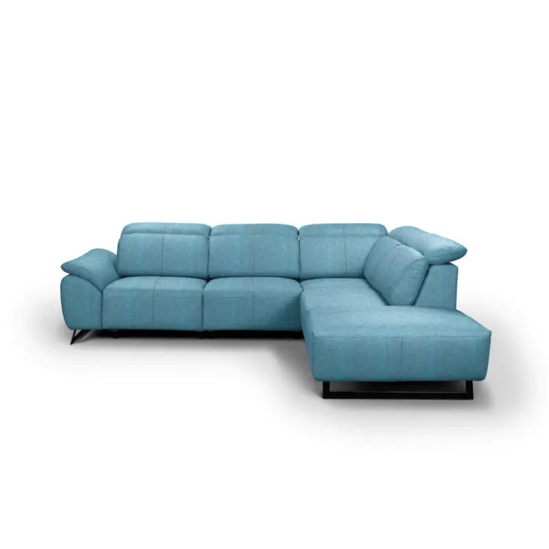 Ecksofa in Chenille Blau