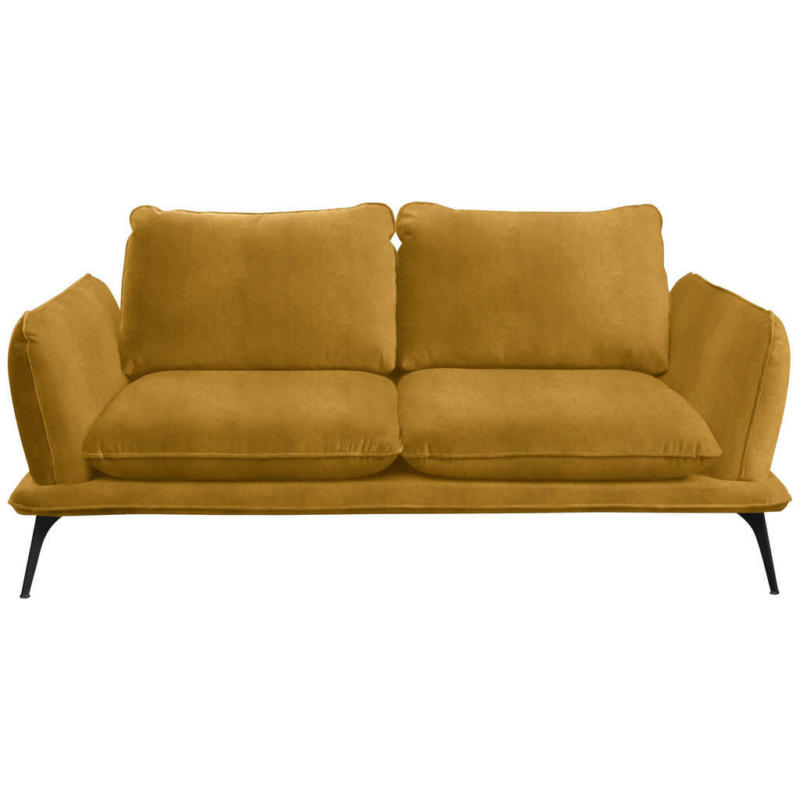 Zweisitzer-Sofa in Velours Goldfarben