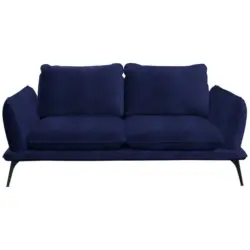 Zweisitzer-Sofa in Velours Dunkelblau
