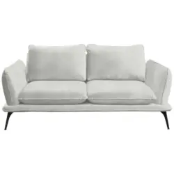 Zweisitzer-Sofa in Velours Hellgrau