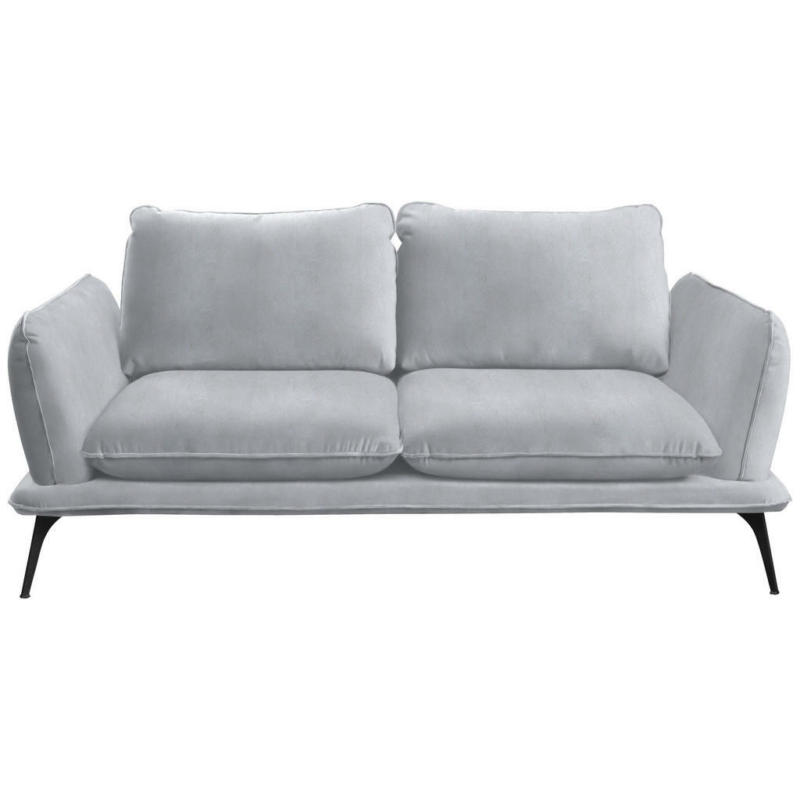 Zweisitzer-Sofa in Velours Silberfarben