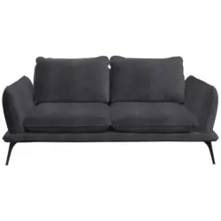 Zweisitzer-Sofa in Velours Dunkelgrau