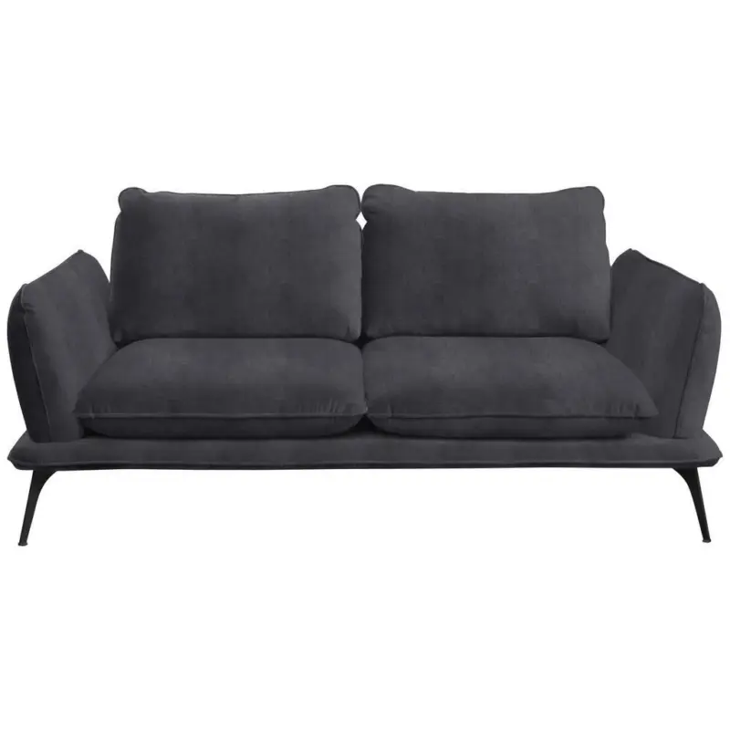 Zweisitzer-Sofa in Velours Dunkelgrau