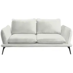 Zweisitzer-Sofa in Bouclé Creme