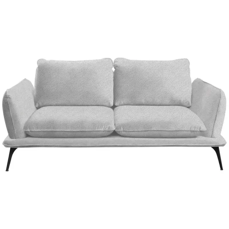 Zweisitzer-Sofa in Bouclé Hellgrau
