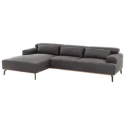 Ecksofa in Mikrofaser Dunkelgrau