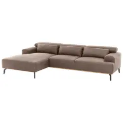 Ecksofa in Mikrofaser Braun