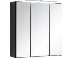 Hornbach LED-Spiegelschrank Held Möbel 3-türig 60x66 cm dunkelgrau 003.1.0042