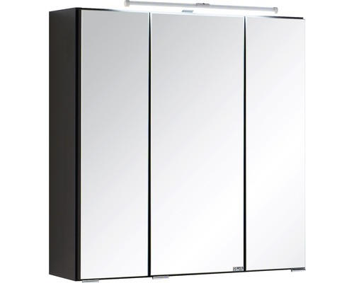 LED-Spiegelschrank Held Möbel 3-türig 60x66 cm dunkelgrau 003.1.0042