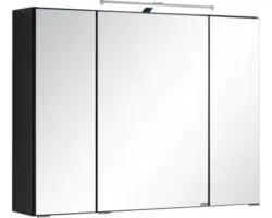 LED-Spiegelschrank Held Möbel 3-türig 80x66 cm dunkelgrau
