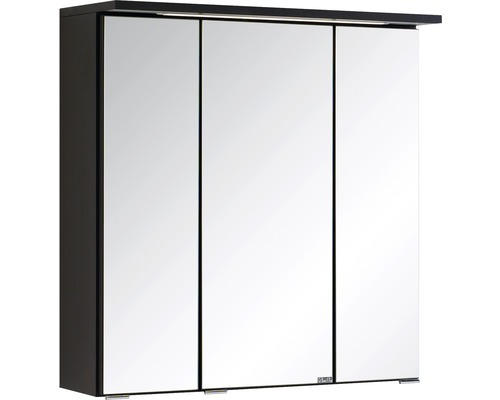 LED-Spiegelschrank Held Möbel 3-türig 60x66 cm dunkelgrau 009.1.0042