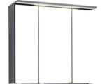 Hornbach LED-Spiegelschrank Held Möbel 3-türig 70x66 cm grau